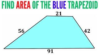 How to think outside the box? | Find Area of Blue Trapezoid | Trapezium | Important skills explained