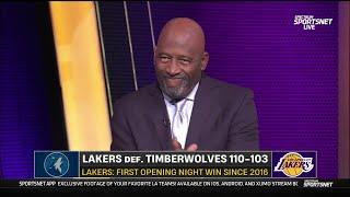 "He's a MONSTER" - James Worthy EXCITED by AD gets 36 Pts, 16 Reb help Lakers beat T-Wolves 110-103