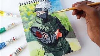 Kakashi Hatake Drawing with my expensive watercolours || How to draw Kakashi Hatake.