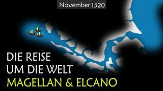 Die erste Weltumsegelung von Magellan und Elcano - Zusammenfassung auf einer Karte