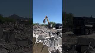 Crushing the concrete slab now on this theatre we tore down. #heavywreck