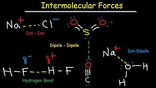 Intermolecular Forces - Hydrogen Bonding, Dipole-Dipole, Ion-Dipole, London Dispersion Interactions