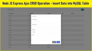 Node JS Express Ajax CRUD Operation - Insert Data into MySQL Table