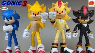 LIGHT UP! Super Sonic the Hedgehog 3 Movie Super Shadow 2 Pack Jakks Pacific Action Figure Review