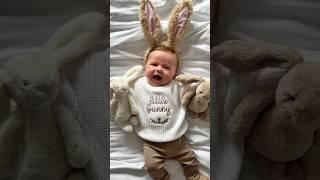 Who’s that bunny? Oh it’s just my smiley baby 🫶  #babybunny #babyeasteroutfit #easter2025