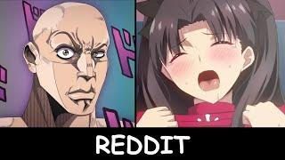 Anime Vs Reddit (the rock reaction meme)