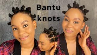 Bantu knots on thick 4c hair| Thinking of texturizing or locking my hair