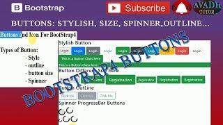 Bootstrap Buttons | bootstrap 4 stylish button size outline spinner | bootstrap 4 tutorial