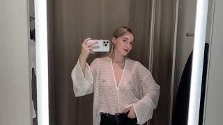 Alluring Fantasy Lingerie Try-On Haul / No bra - Transparent Top at Fitting Room