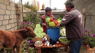 Pickling Vegetables for the Winter and Cooking Azerbaijani Khinkali