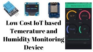 IoT based DHT11, WEMOS D1 Mini, OLED with Blynk Temperature and Humidity Monitoring Project