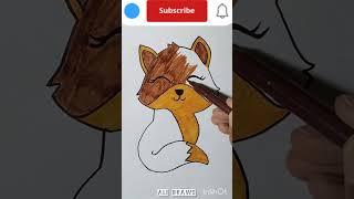 How to draw cute Fox #drawingguide#drawing#mixemojiart#art#coloring#viralvideoshorts#satisfying