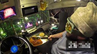 Truck driver Kyrgyz young boy's tank routine and food🫠