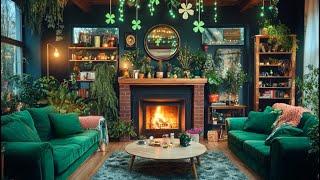  Cozy St  Patrick’s Day Cottage   Fireplace Ambience For Sleep, Relaxing, Focus