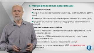 Курс лекций по банковской системе. Лекция 6: Микрофинансовые организации