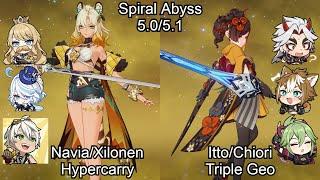 Navia/Xilonen Hypercarry and Itto/Chiori Triple Geo | Genshin Abyss 5.0/5.1