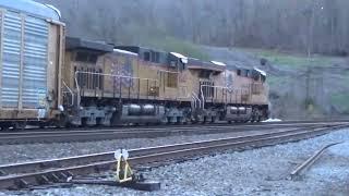 NS 189 loaded racks - mixed freight by Tunnel 25 Oakdale 3-30-24 UP power