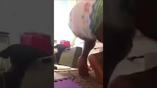 Girl diaper mess