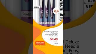 Pentel EnerGel Deluxe RTX Needle Retractable Gel Pens, Violet, 3 Pack