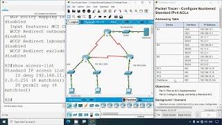 5.1.8 Packet Tracer - Configure Numbered Standard IPv4 ACLs