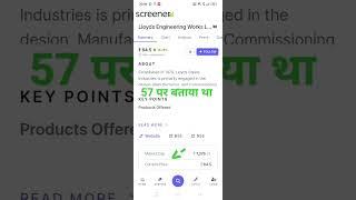 57 पर बताया था | Lloyds Engineering Works Ltd Share Latest News #stockmarket #profit #goviral
