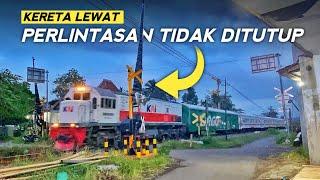 PALANG PINTU GAK DITUTUP⁉️Lihatlah Kereta Api Ini Melintas di Pintu Perlintasan Baru