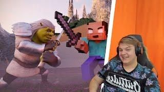 ПЯТЁРКА СМОТРИТ И РЖЁТ - Shrek VS Herobrine: Battle For The Secret N-Word Pass