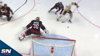 Senators’ Linus Ullmark Stuns Penguins’ Erik Karlsson With Flashy Stick Save