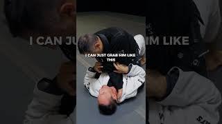 Practice The Cross Collar Choke Defense From Bottom #bjjtraining #bjjtechnique