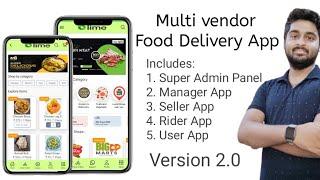 Update V2.0 Multi Vendor food and grocery delivery app with Desktop view admin panel