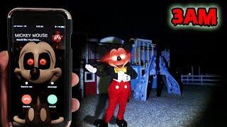 CALLING MICKEY MOUSE ON FACETIME AT 3AM | MICKEY MOUSE GHOST FOUND IN A PLAYHOUSE AT 3AM!