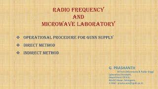 #Exp2B Measurement of Frequency and guide Wavelength using Gunn power supply.