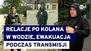 Powódź w Polsce. Reporterzy TVN24 z Głuchołazów, Kłodzka i Międzyrzecza Dolnego. Przerwana relacja