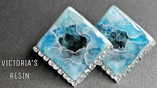 DIY UV Square Earrings Crystal stone