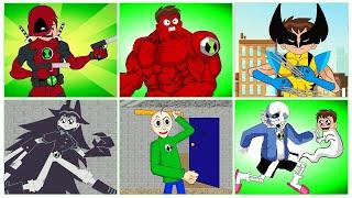 Best Of Ben 10 Deadpool, Wolverine, Red Hulk, Baldi's Basic, Miss Circle Fanmade Transformation