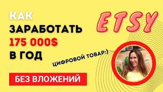 Как заработать 175 000$ в год на Этси БЕЗ вложений. Цифровой товар. Разбор продавца. Марина Мэй