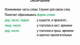 Окончание и основа слова (5 класс, видеоурок-презентация)