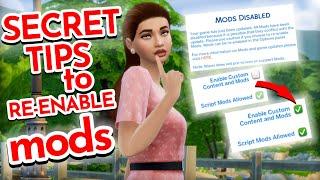 CAN'T ENABLE MODS? Secret TIPS to Fix Sims 4 Mods Keep Getting Disabled After Update (2021) | TS4