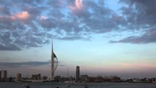 Sunset over Portsmouth, UK