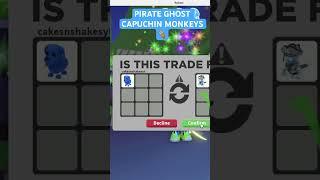 TWO PIRATE GHOST CAPUCHIN MONKEY TRADES!  I'm using them to try to get PELICANS!  #roblox #adoptme