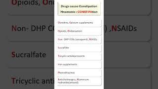 Medicines causing constipation : Easy method to remember #quickrevision #constipation