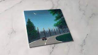 Easy painting idea for beginners / acrylic painting on mini canvas ️