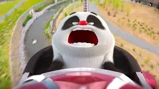 [Bamboo Panda 熊猫班卜️] 1st time Roller Coaster Riding  #shorts #panda #팬더