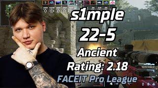 s1mple (22-5) (Ancient) | FACEIT Pro League | May 24, 2024 #cs2 #pov