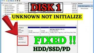 Disk 1 unknown not initialized FIX