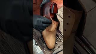 Gifennse Brown Oxford Coloring Process | Handmade Leather Magic L #leather #shoes #handmade