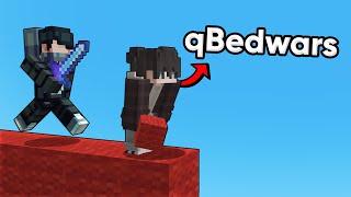 Teaching qBedwars How To Play Minecraft Bedrock Skywars