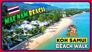 Mae Nam Beach Koh Samui THAILAND (Relaxing spot at the top of Samui!) 4K Walking Tour/4K Beach Walk