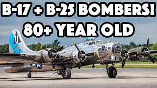 Iconic WWII Bombers!! Commemorative Air Force B-17 and B-25 action in Kingston (YGK/CYGK)