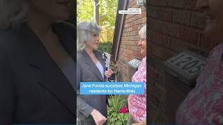 Jane Fonda surprises Michigan residents for Harris-Walz